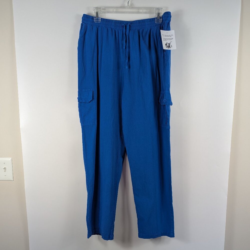 Collections Inc 100% Cotton Cargo Drawstring Lounge Pants Made in India